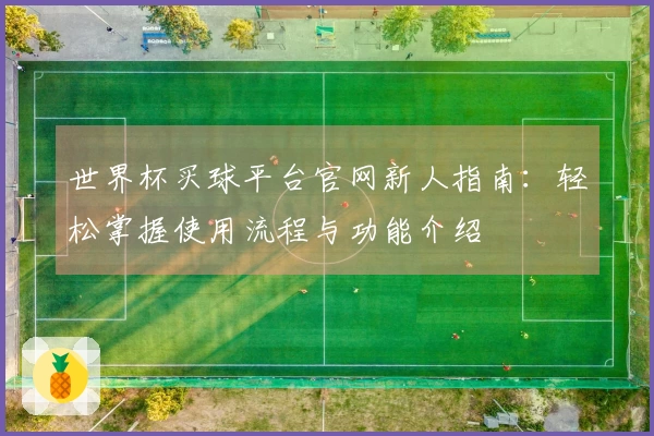 世界杯买球平台官网新人指南：轻松掌握使用流程与功能介绍